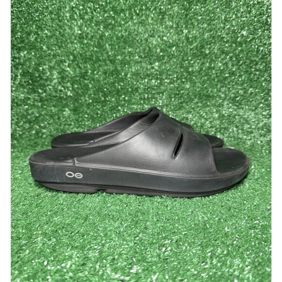 OOFOS OOahh Sport Slide Sandal Comfort Recovery Black Womens Size 9 Mens Size 7 - Picture 1 of 8